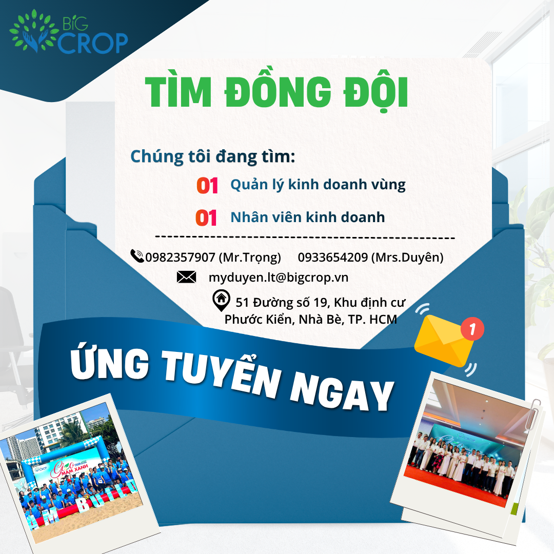 TUYỂN DỤNG: QUẢN LÝ KINH DOANH VÙNG 